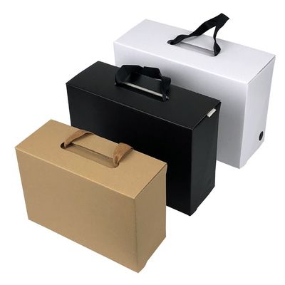 quality Caja de embalaje de bolso de cartón corrugado plegable con mango de cinta para calcetines factory