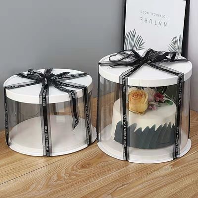 quality Contenedores de pasteles desechables de plástico transparentes redondos altos claros para el cumpleaños de la boda factory